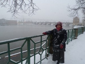 Charles Bridge in the snow